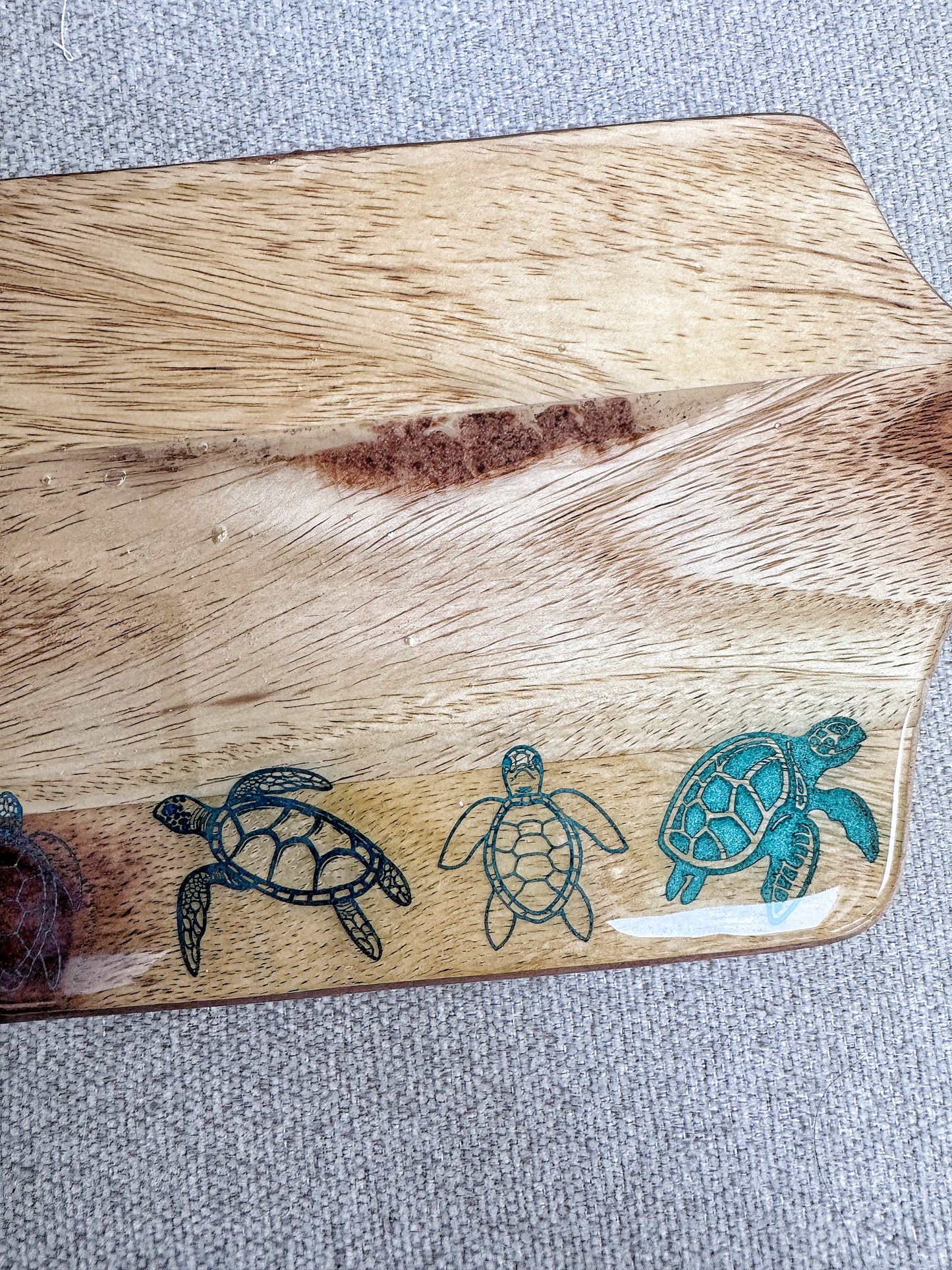 Resin Cutting/Charcuterie Board - Acacia - Sea Turtle 5.3.24
